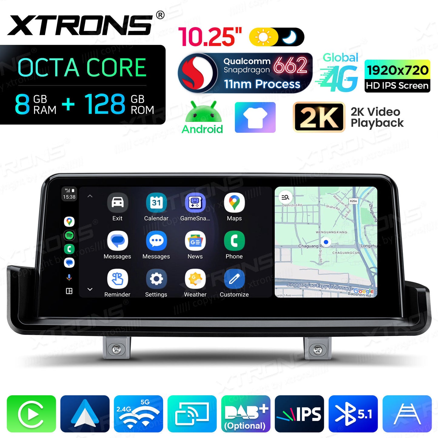 BMW E90/E91/E92/E93 (senza monitor di serie) Octacore 8/128 GB 10.25'' Android OS 4G carplay android auto wireless  QBBH1490UNL