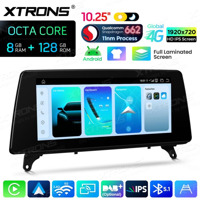 BMW X5 E70 X6 E71 CCC/CIC 10,25'' Android OS 8 Core 8+128GB 4G LTE CarPlay Android Auto QBBH14CIB12X5L