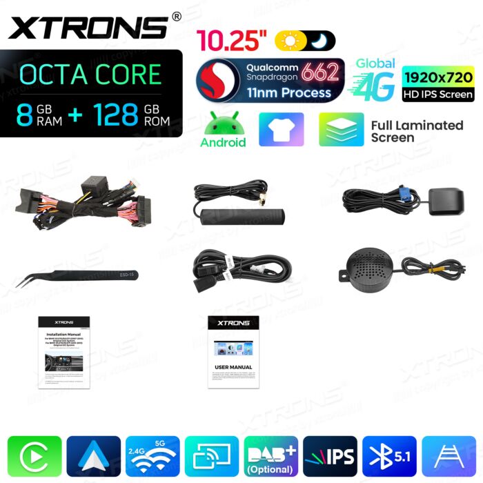 BMW X5 E70 X6 E71 CCC/CIC 10,25'' Android OS 8 Core 8+128GB 4G LTE CarPlay Android Auto QBBH14CIB12X5L