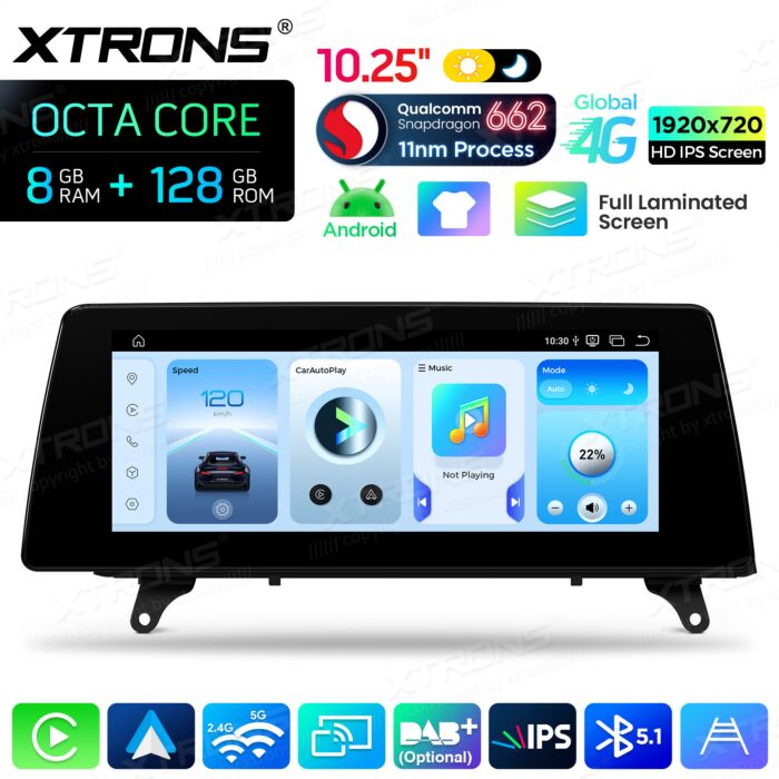 BMW X5 E70 X6 E71 CCC/CIC 10,25'' Android OS 8 Core 8+128GB 4G LTE CarPlay Android Auto QBBH14CIB12X5L