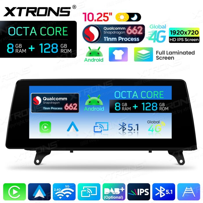 BMW X5 E70 X6 E71 CCC/CIC 10,25'' Android OS 8 Core 8+128GB 4G LTE CarPlay Android Auto QBBH14CIB12X5L