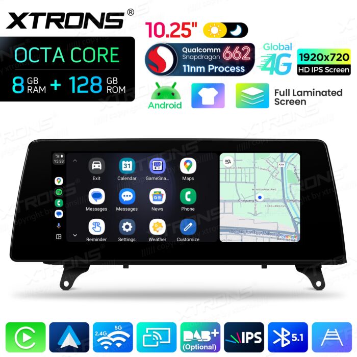 BMW X5 E70 X6 E71 CCC/CIC 10,25'' Android OS 8 Core 8+128GB 4G LTE CarPlay Android Auto QBBH14CIB12X5L