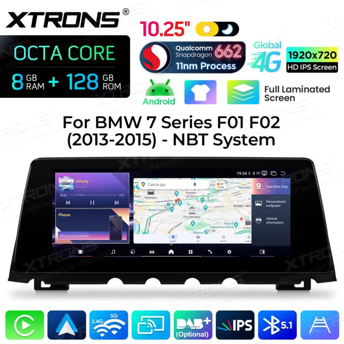 BMW | 7 Series | Android OS & OEM System | Qualcomm 662 | Octa Core | 8GB RAM & 128GB ROM | QBBH14NB12SV