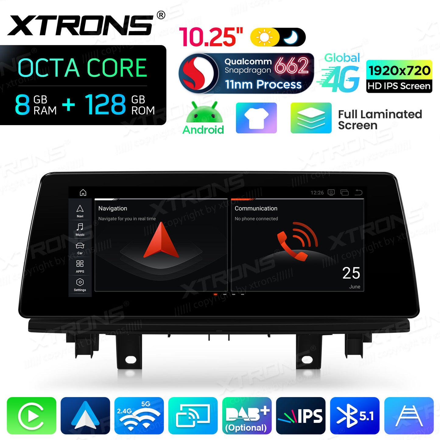 BMW X1 X2 F48 F49 F39 2016-2020 NBT 10,25" Qualcomm 668/680 Wireless CarPlay Android Auto Multimedia HD 1920*720 QLED Dual BT 4G LTE  QBBH14NB12X1N