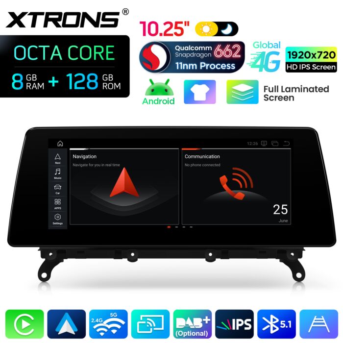 BMW | X3 / X4 | Sistema operativo Android e OEM | Qualcomm 662 | Octa Core | 8 GB di RAM e 128 GB di ROM | QBBH14NB12X3