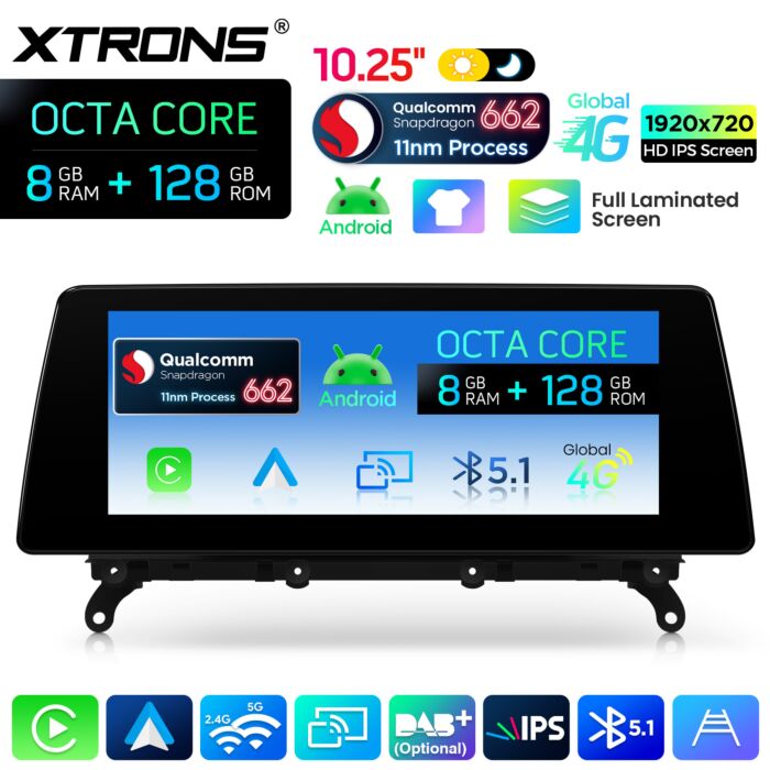 BMW | X3 / X4 | Sistema operativo Android e OEM | Qualcomm 662 | Octa Core | 8 GB di RAM e 128 GB di ROM | QBBH14NB12X3