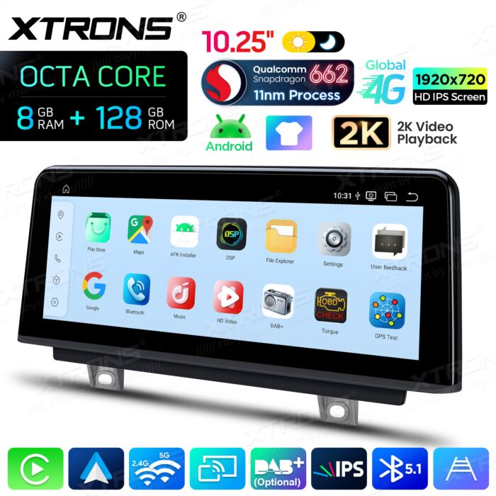 BMW | Serie 3 / Serie 4 / M3 / M4 | Sistema operativo Android e sistema OEM | Qualcomm 662 | Octa Core | 8 GB di RAM e 128 GB di ROM | QBBH14NBTH