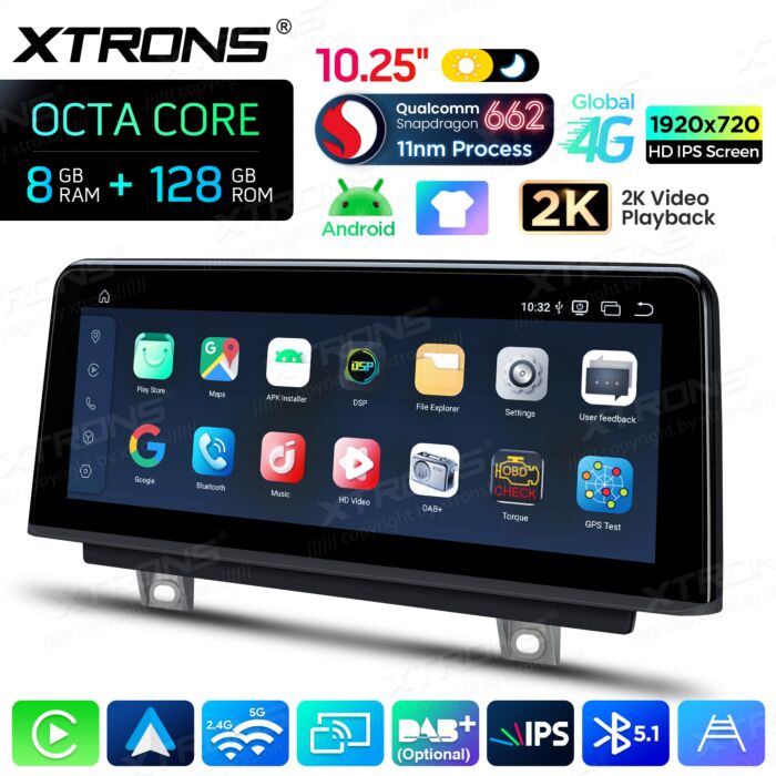 BMW | Serie 3 / Serie 4 / M3 / M4 | Sistema operativo Android e sistema OEM | Qualcomm 662 | Octa Core | 8 GB di RAM e 128 GB di ROM | QBBH14NBTH