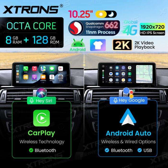BMW | Serie 3 / Serie 4 / M3 / M4 | Sistema operativo Android e sistema OEM | Qualcomm 662 | Octa Core | 8 GB di RAM e 128 GB di ROM | QBBH14NBTH