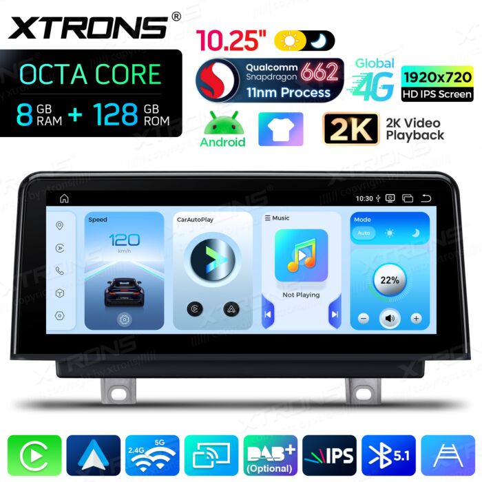 BMW | Serie 3 / Serie 4 / M3 / M4 | Sistema operativo Android e sistema OEM | Qualcomm 662 | Octa Core | 8 GB di RAM e 128 GB di ROM | QBBH14NBTH