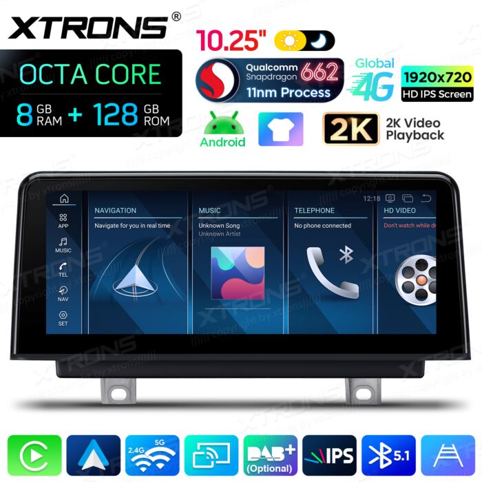 BMW | Serie 3 / Serie 4 / M3 / M4 | Sistema operativo Android e sistema OEM | Qualcomm 662 | Octa Core | 8 GB di RAM e 128 GB di ROM | QBBH14NBTH