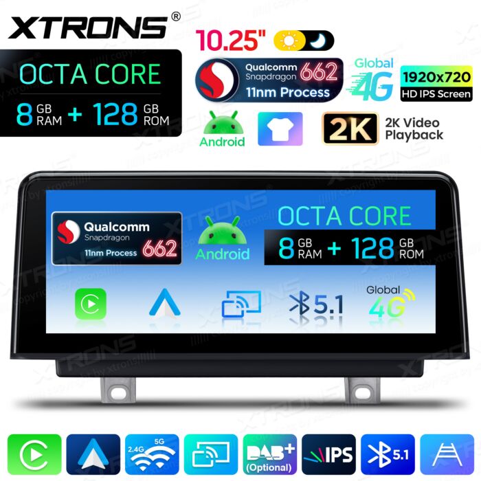 BMW | Serie 3 / Serie 4 / M3 / M4 | Sistema operativo Android e sistema OEM | Qualcomm 662 | Octa Core | 8 GB di RAM e 128 GB di ROM | QBBH14NBTH