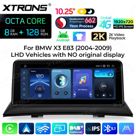 BMW X3 83 2004-2009 (Senza monitor di serie) 10,25" HD IPS 2k 8GB Ram /128 gb Carplay Android auto wireless WIFI BT USB GPS QBBH14X3UNL
