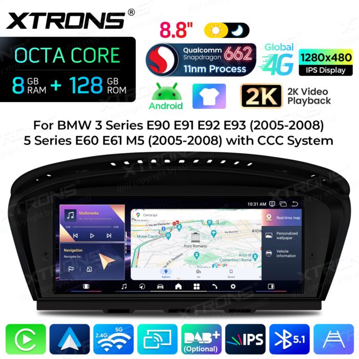 BMW | Serie 3 / 5 | Sistema operativo Android e OEM | Qualcomm 662 | Octa Core | 8 GB di RAM e 128 GB di ROM | QBBH8460CC