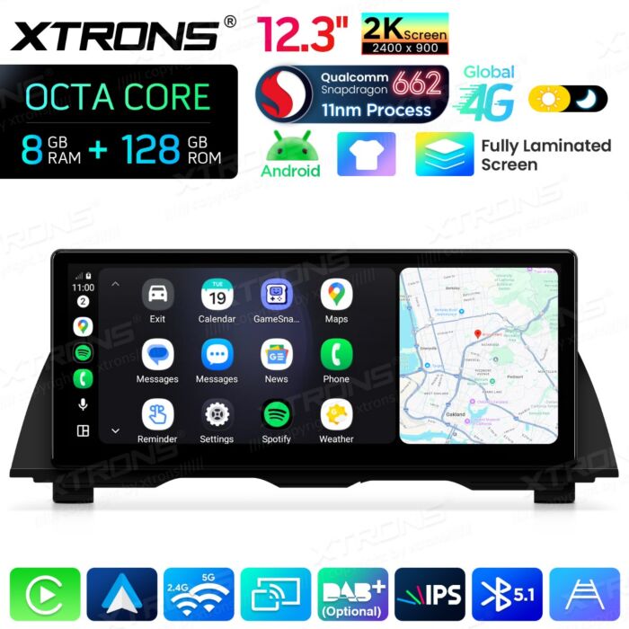 BMW 5 Series F10 / F11 CIC / 12,3" Carplay Android auto / Android e OEM / Qualcomm 680 / Octa Core / 8 GB di RAM e 128 GB di ROM / QGB23NB12FV