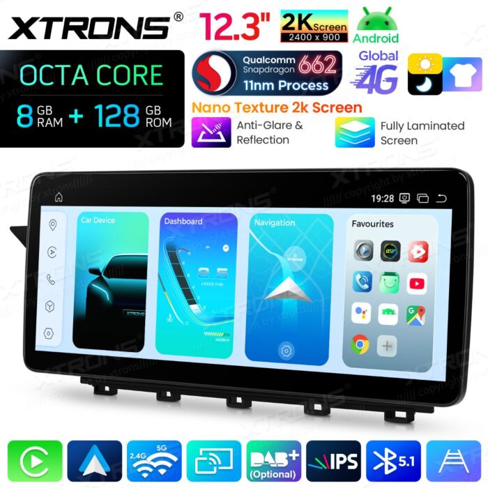 Autoradio Android da 12,3" per Mercedes-Benz Classe GLK | Apple CarPlay e Android Auto | QBMH2440M12GLK40L