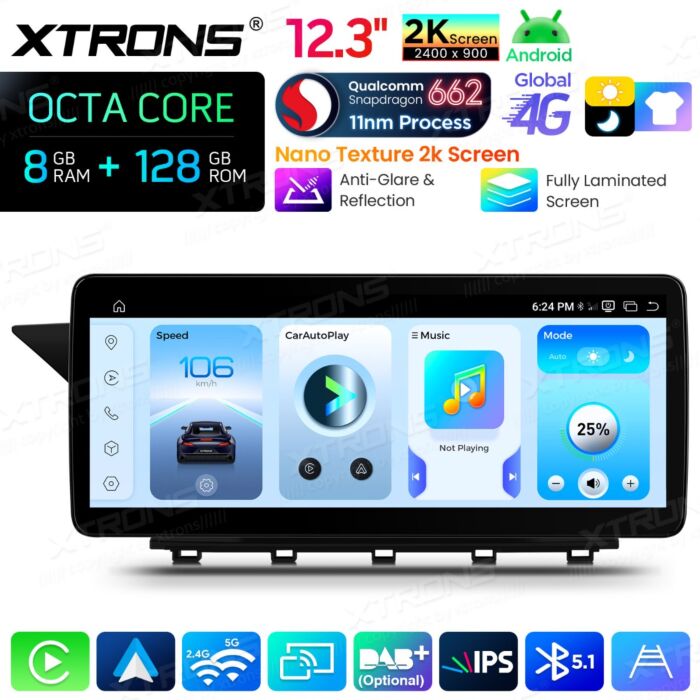 Autoradio Android da 12,3" per Mercedes-Benz Classe GLK | Apple CarPlay e Android Auto | QBMH2440M12GLK40L