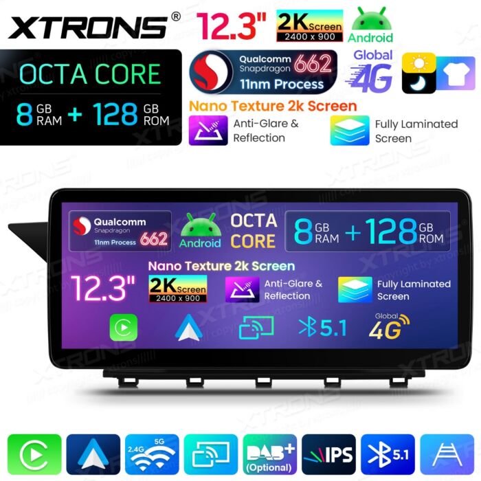 Autoradio Android da 12,3" per Mercedes-Benz Classe GLK | Apple CarPlay e Android Auto | QBMH2440M12GLK40L