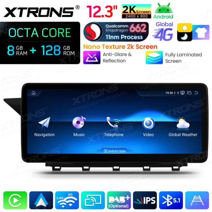 Autoradio Android da 12,3" per Mercedes-Benz Classe GLK | Apple CarPlay e Android Auto | QBMH2440M12GLK40L