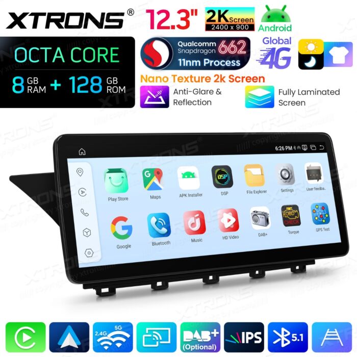 Autoradio Android da 12,3" per Mercedes-Benz Classe GLK | Apple CarPlay e Android Auto | QBMH2440M12GLK40L
