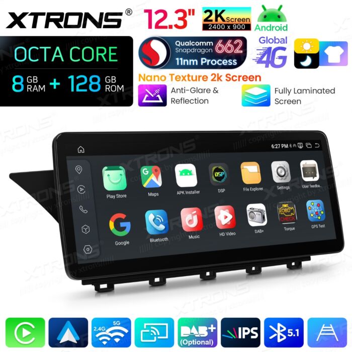 Autoradio Android da 12,3" per Mercedes-Benz Classe GLK | Apple CarPlay e Android Auto | QBMH2440M12GLK40L