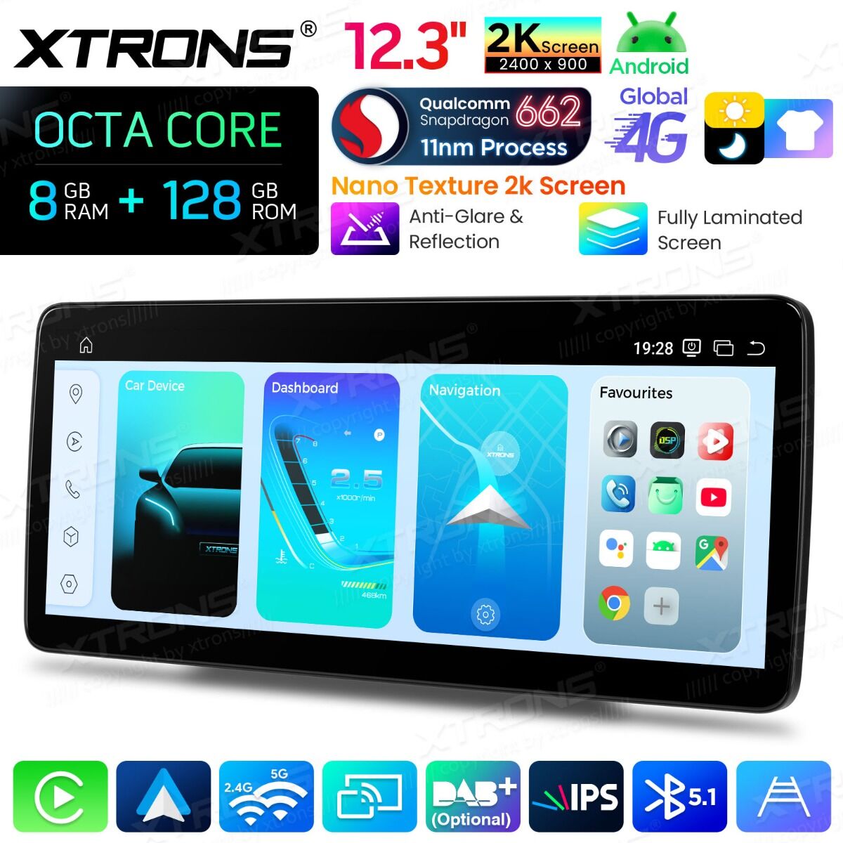 Autoradio Android da 12,3" per Mercedes-Benz Classe B | Apple CarPlay e Android Auto  QBMH2450M12BL