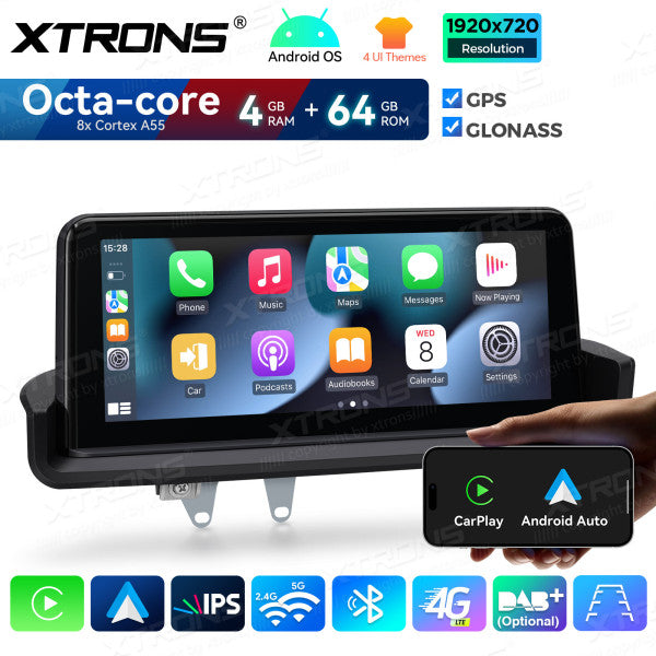 BMW E90/E91/E92/E93 senza monitor di serie  Octacore 4/64 GB 10.25'' Android OS 4G carplay android auto wireless QDB1090UNR