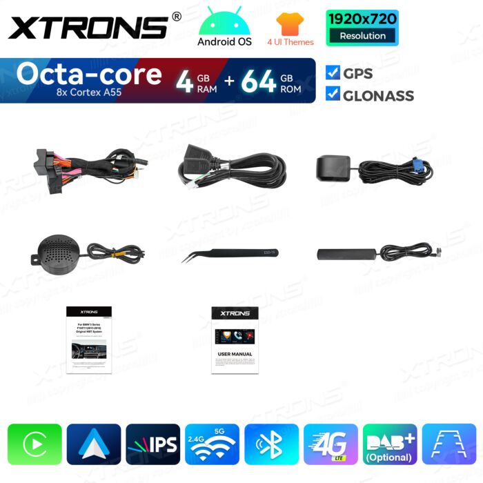 BMW | Serie 5 | Sistema operativo Android e OEM | Octa Core | 4 GB di RAM e 64 GB di ROM | Soluzione 4G integrata | QDB10FVCI