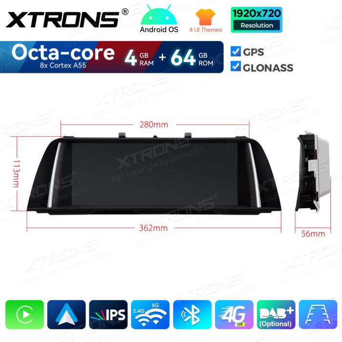 BMW | Serie 5 | Sistema operativo Android e OEM | Octa Core | 4 GB di RAM e 64 GB di ROM | Soluzione 4G integrata | QDB10FVNB