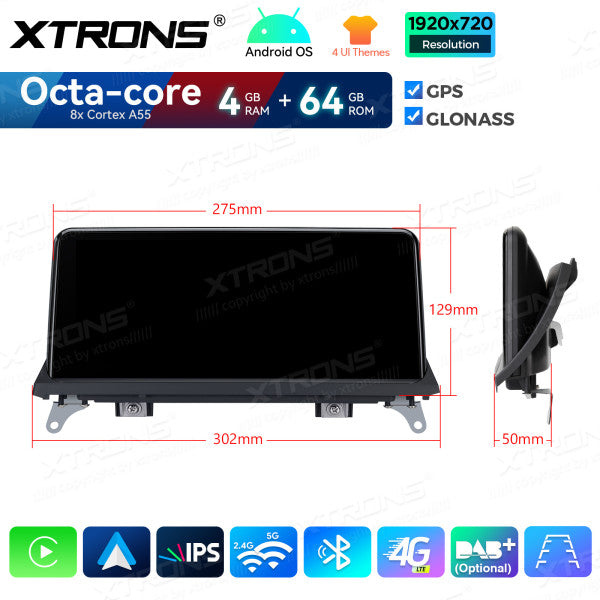 BMW X5 E70 X6 E71 CCC/CIC/NBT 10,25'' Android OS 8 Core 4+64GB 4G LTE CarPlay Android Auto DSP  QDB10X5CC