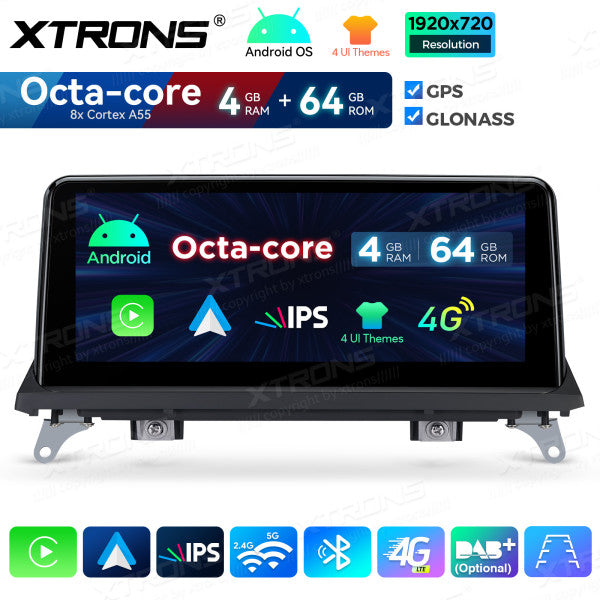 BMW X5 E70 X6 E71 CCC/CIC/NBT 10,25'' Android OS 8 Core 4+64GB 4G LTE CarPlay Android Auto DSP  QDB10X5CC