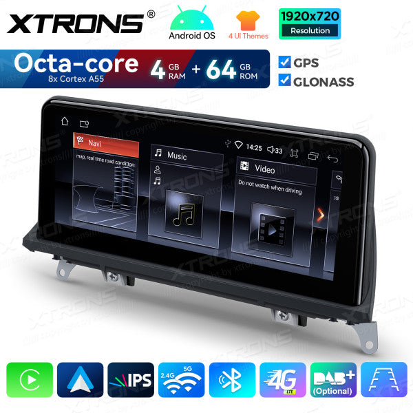 BMW X5 E70 X6 E71 CCC/CIC/NBT 10,25'' Android OS 8 Core 4+64GB 4G LTE CarPlay Android Auto DSP  QDB10X5CC