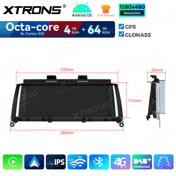 BMW X3 F25 CIC / NBT (2011-2016) Android 14 8,8"  Carplay Android auto / Octa Core / 4 GB di RAM e 64 GB di ROM  QDB80X3CI