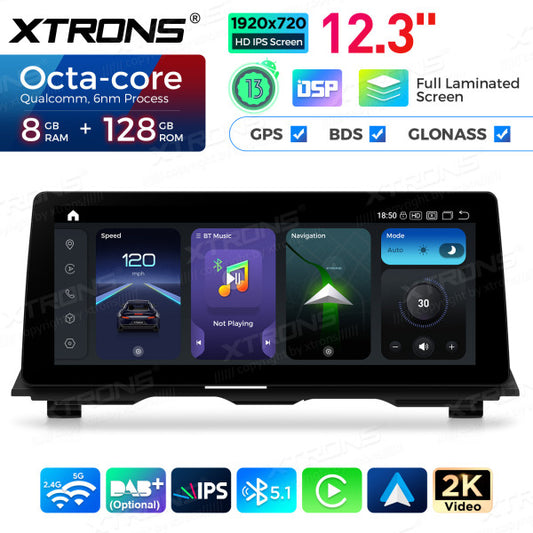 BMW 5 Series F10 / F11 NBT / 12,3" Carplay Android auto / Android e OEM / Qualcomm 680 / Octa Core / 8 GB di RAM e 128 GB di ROM / QGB23NB12FV