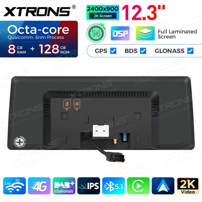 BMW | Serie 5 | Schermo 2K da 12,3″ | Sistema operativo Android e OEM | Qualcomm 680 | Octa Core | 8 GB di RAM e 128 GB di ROM | QGB24CCB12E60