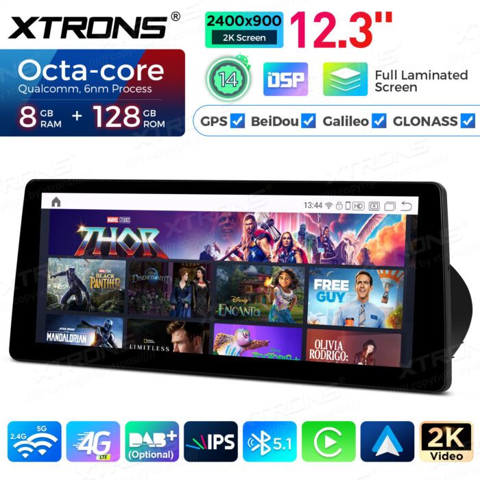 BMW | Serie 3 | Schermo 2K da 12,3″ | Sistema operativo Android e OEM | Qualcomm 680 | Octa Core | 8 GB di RAM e 128 GB di ROM | QGB24CCB12E92