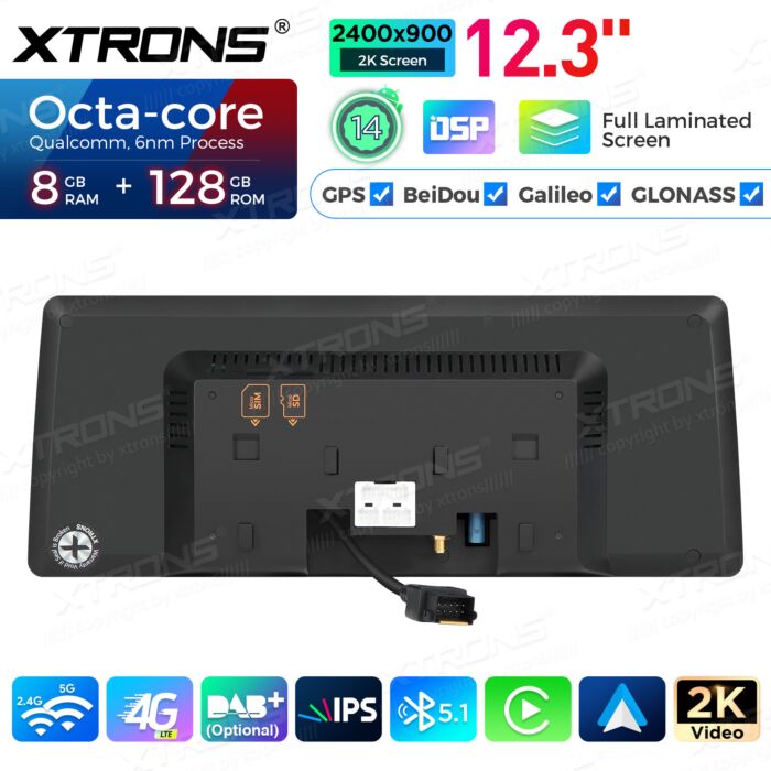 BMW | Serie 3 | Schermo 2K da 12,3″ | Sistema operativo Android e OEM | Qualcomm 680 | Octa Core | 8 GB di RAM e 128 GB di ROM | QGB24CCB12E92