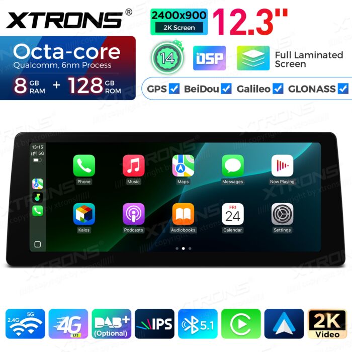 BMW | Serie 3 | Schermo 2K da 12,3″ | Sistema operativo Android e OEM | Qualcomm 680 | Octa Core | 8 GB di RAM e 128 GB di ROM | QGB24CCB12E92