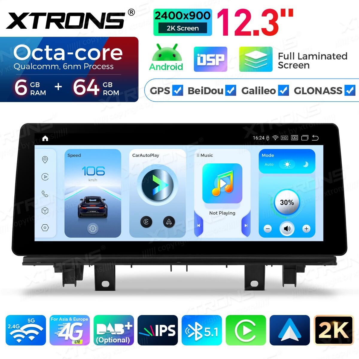 BMW X1 X2 F48 F49 F39 2016-2020 NBT 12,3" Qualcomm 668/680 Wireless CarPlay Android Auto Multimedia HD 1920*720 QLED Dual BT 4G LTE  QGBS25NB12X1N