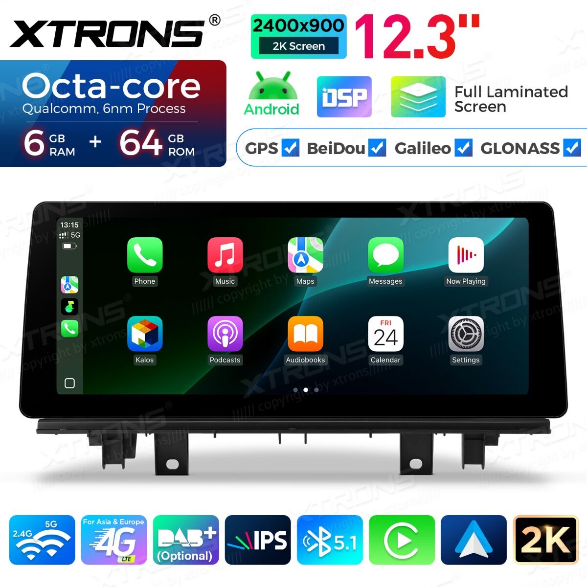 BMW X1 X2 F48 F49 F39 2016-2020 NBT 12,3" Qualcomm 668/680 Wireless CarPlay Android Auto Multimedia HD 1920*720 QLED Dual BT 4G LTE  QGBS25NB12X1N