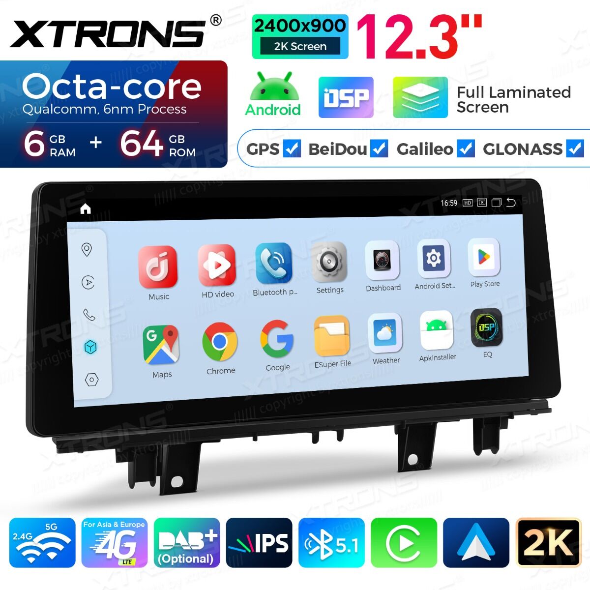 BMW X1 X2 F48 F49 F39 2016-2020 NBT 12,3" Qualcomm 668/680 Wireless CarPlay Android Auto Multimedia HD 1920*720 QLED Dual BT 4G LTE  QGBS25NB12X1N