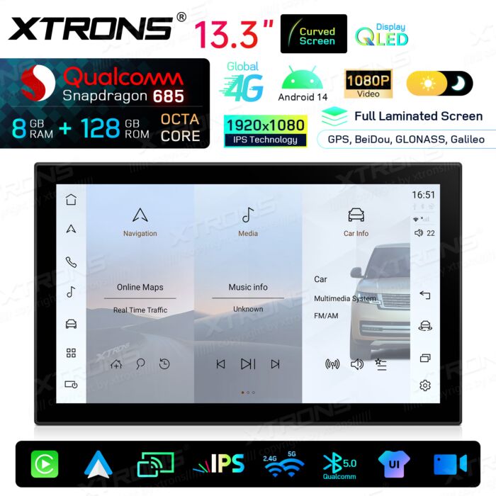 Range Rover/ Range Rover Sport L405/L494 con sistema Bosch da 13,3 pollici 8+128GB Octa Core Qualcomm - Carplay e Android Auto Wireless  QIRH33RRVSB