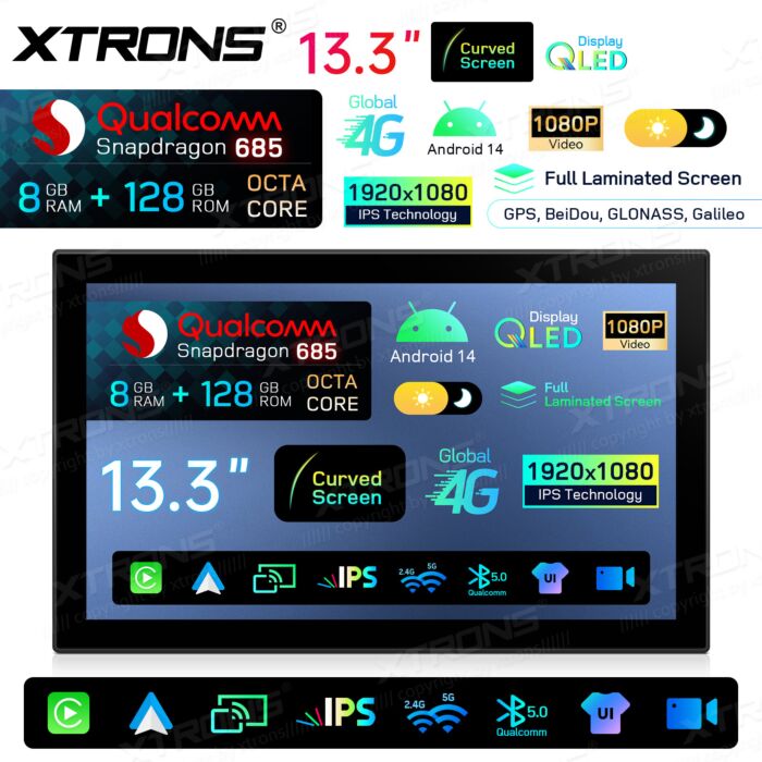 Range Rover/ Range Rover Sport L405/L494 con sistema Bosch da 13,3 pollici 8+128GB Octa Core Qualcomm - Carplay e Android Auto Wireless  QIRH33RRVSB