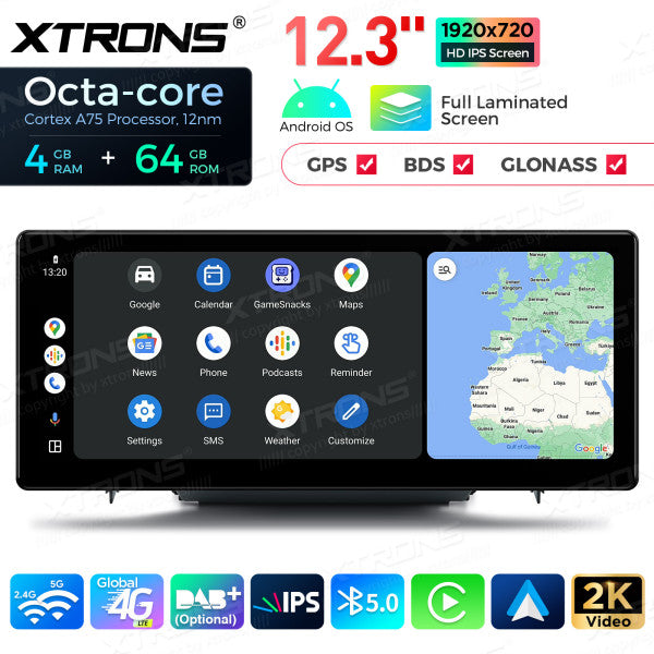 Audi A3 S3 RS3 2013-2018 MIB  Android 13 Octa Core 4+64 GB  12,3"  Carplay Android Auto wireless QLA23A3