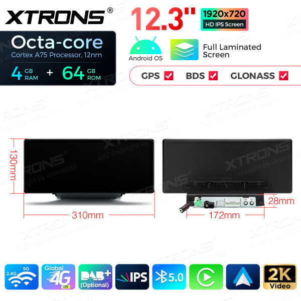 Audi Q3 SQ3 RS13  (2013-2018) MMI Android 14 Octa Core da 12,3"  4+64 GB 4G LTE schermo IPS 2K carplay android auto wireless QLA23Q3