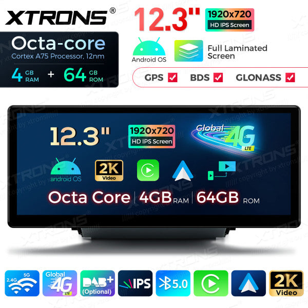 Audi Q3 SQ3 RS13  (2013-2018) MMI Android 14 Octa Core da 12,3"  4+64 GB 4G LTE schermo IPS 2K carplay android auto wireless QLA23Q3