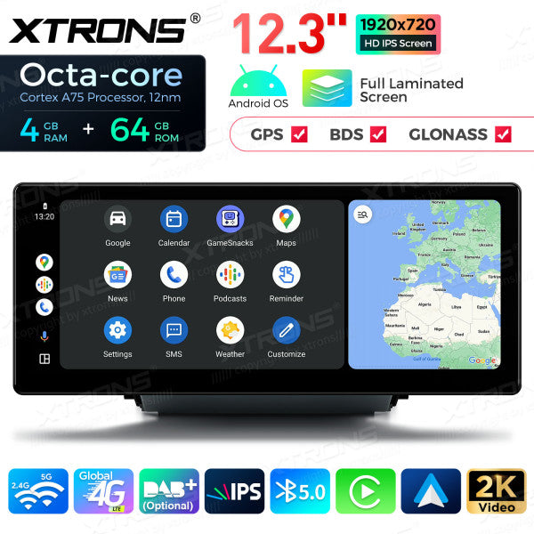 Audi Q3 SQ3 RS13  (2013-2018) MMI Android 14 Octa Core da 12,3"  4+64 GB 4G LTE schermo IPS 2K carplay android auto wireless QLA23Q3