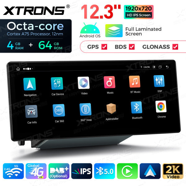 Audi Q3 SQ3 RS13  (2013-2018) MMI Android 14 Octa Core da 12,3"  4+64 GB 4G LTE schermo IPS 2K carplay android auto wireless QLA23Q3