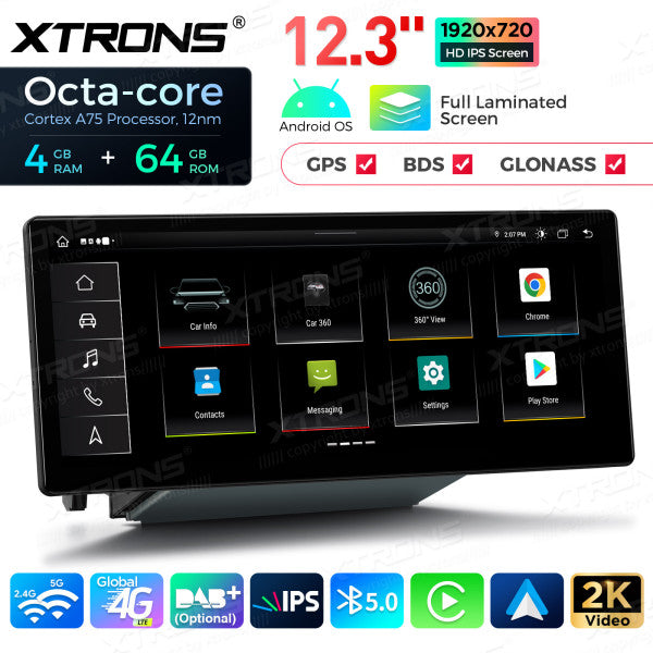 Audi Q3 SQ3 RS13  (2013-2018) MMI Android 14 Octa Core da 12,3"  4+64 GB 4G LTE schermo IPS 2K carplay android auto wireless QLA23Q3