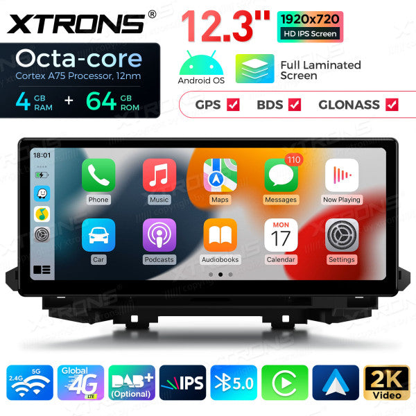 AUDI Q5 SQ5 (2017-2020) con sistema MIB2 12,3 "Android 4G LTE globale Octa Core 4+64 GB con schermo IPS 2K carplay android auto  QLA23Q5NL